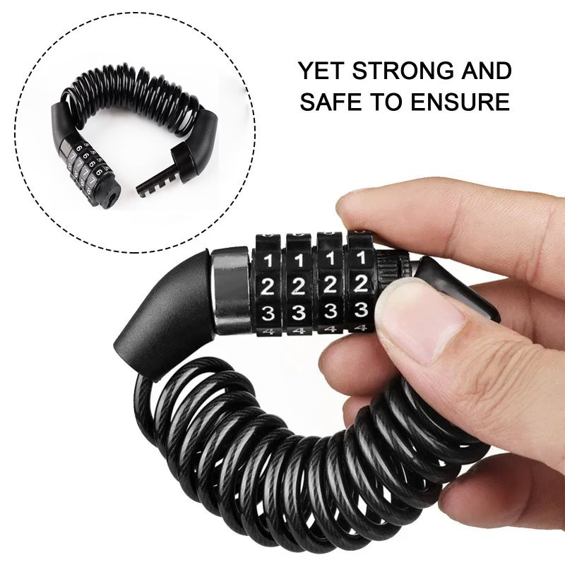 Cable Lock Combination - Motorcycle Bicycle Anti-Theft Chain 4-Digit Password