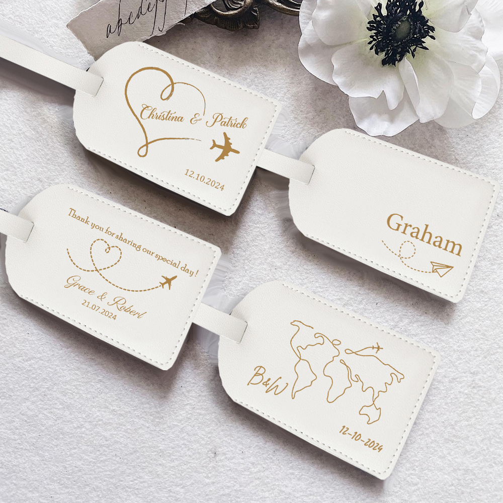 Travel Access - Personalized Pu Leather Luggage Tag Monogrammed