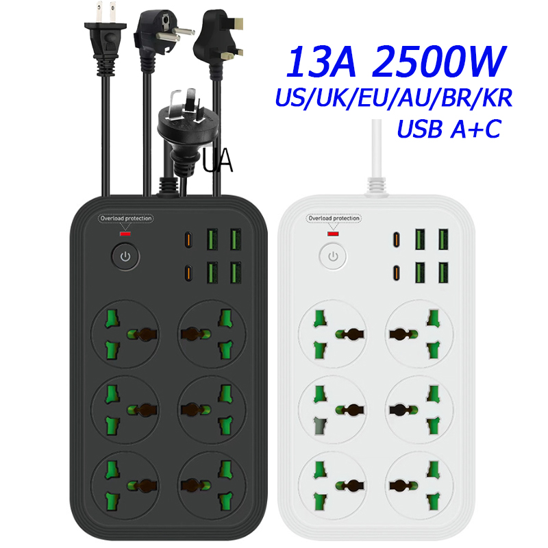 Cable Lock Combination - 13A Universal Power Strip Sockets Outlets
