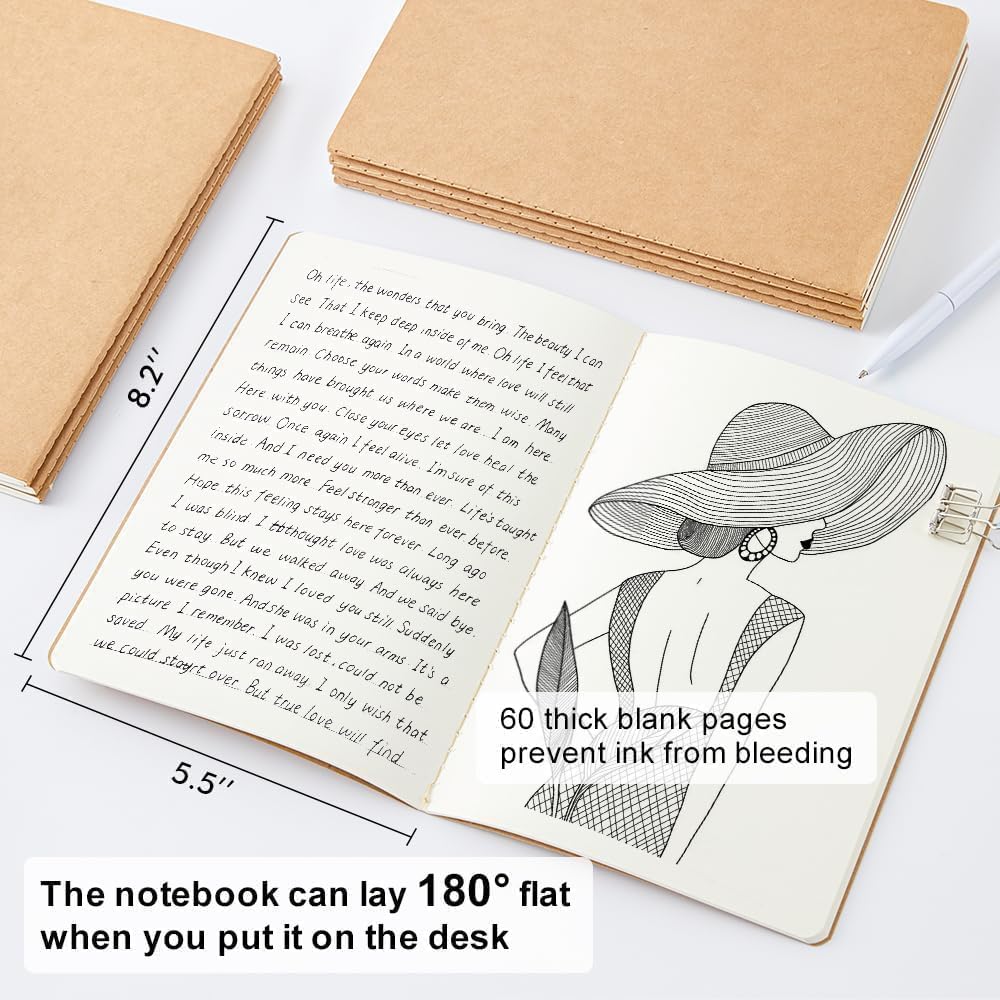 8 Pack Unlined Kraft Paper Not – обзор и цена Travel Notebook Journal