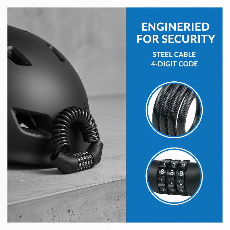 4 Digit Password Helmet Lock C – обзор и цена Cable Lock Combination