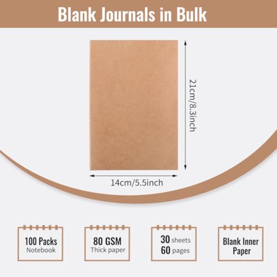100pcs A5 Blank Kraft Notebook – обзор и цена Travel Notebook Journal
