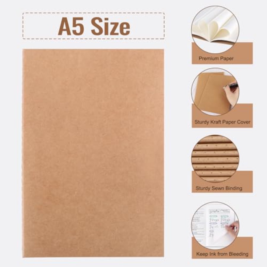100pcs A5 Blank Kraft Notebook – обзор и цена Travel Notebook Journal