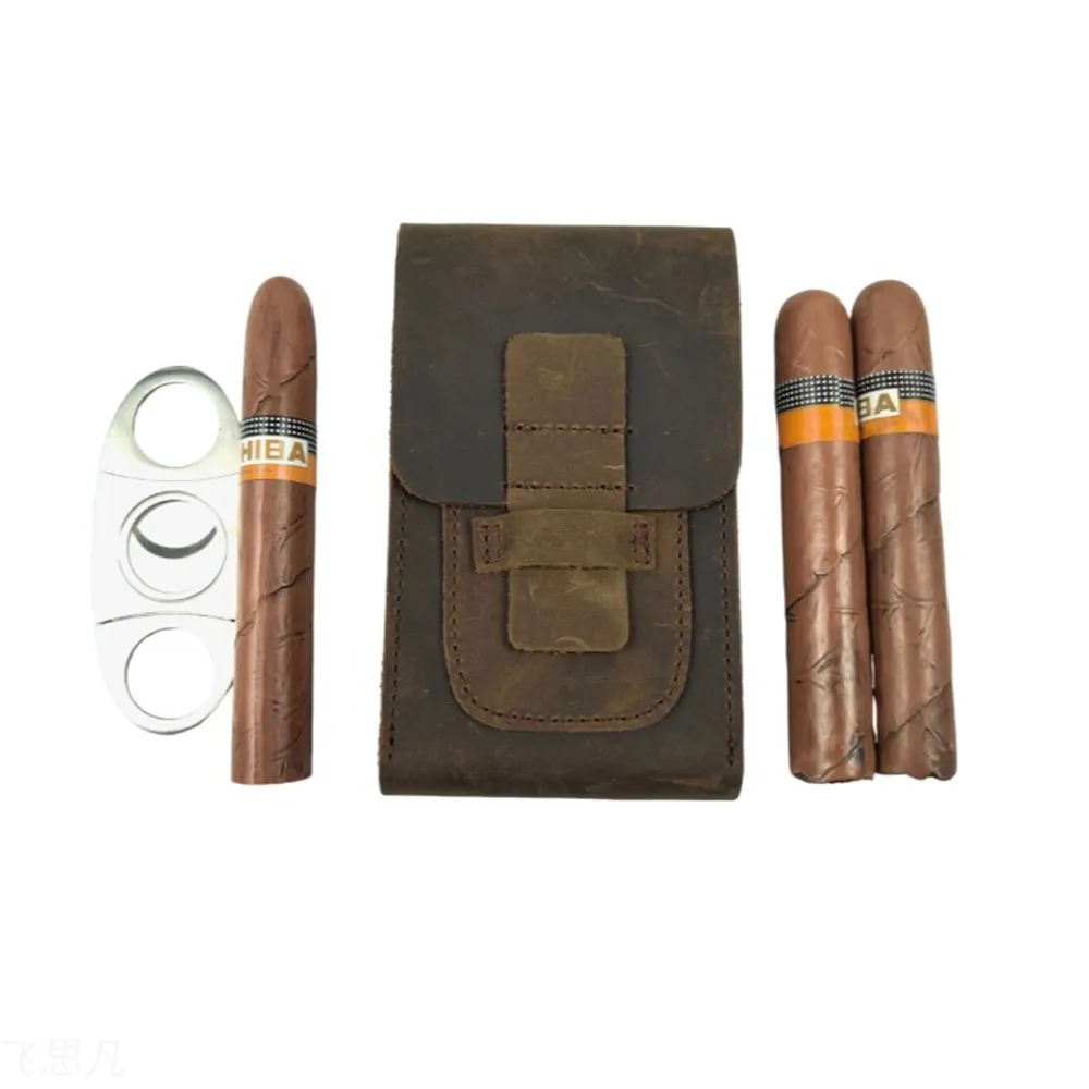 Genuine Leather Cigar Case 3 C – обзор и цена Travel Accessories Gifts For Men