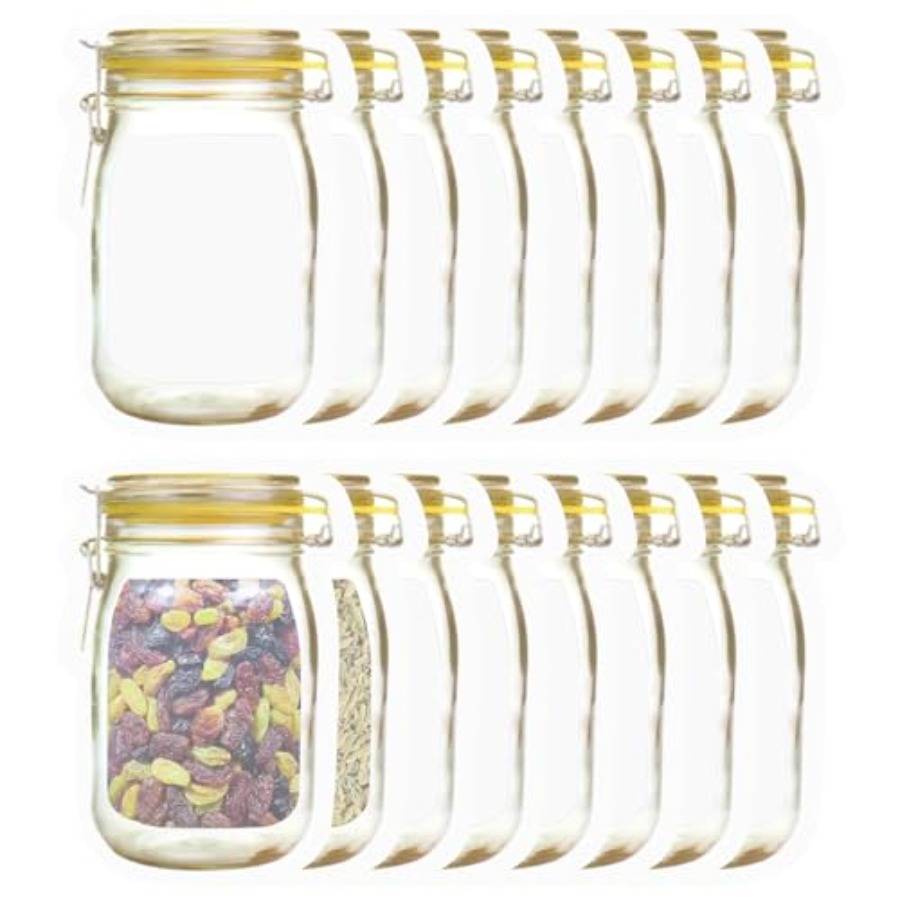 16Pcs Mason Jar Bags 5 oz - Re – обзор и цена Travel Ziplock Bags