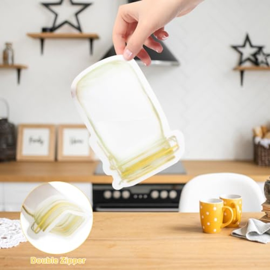 16Pcs Mason Jar Bags 5 oz - Re – обзор и цена Travel Ziplock Bags