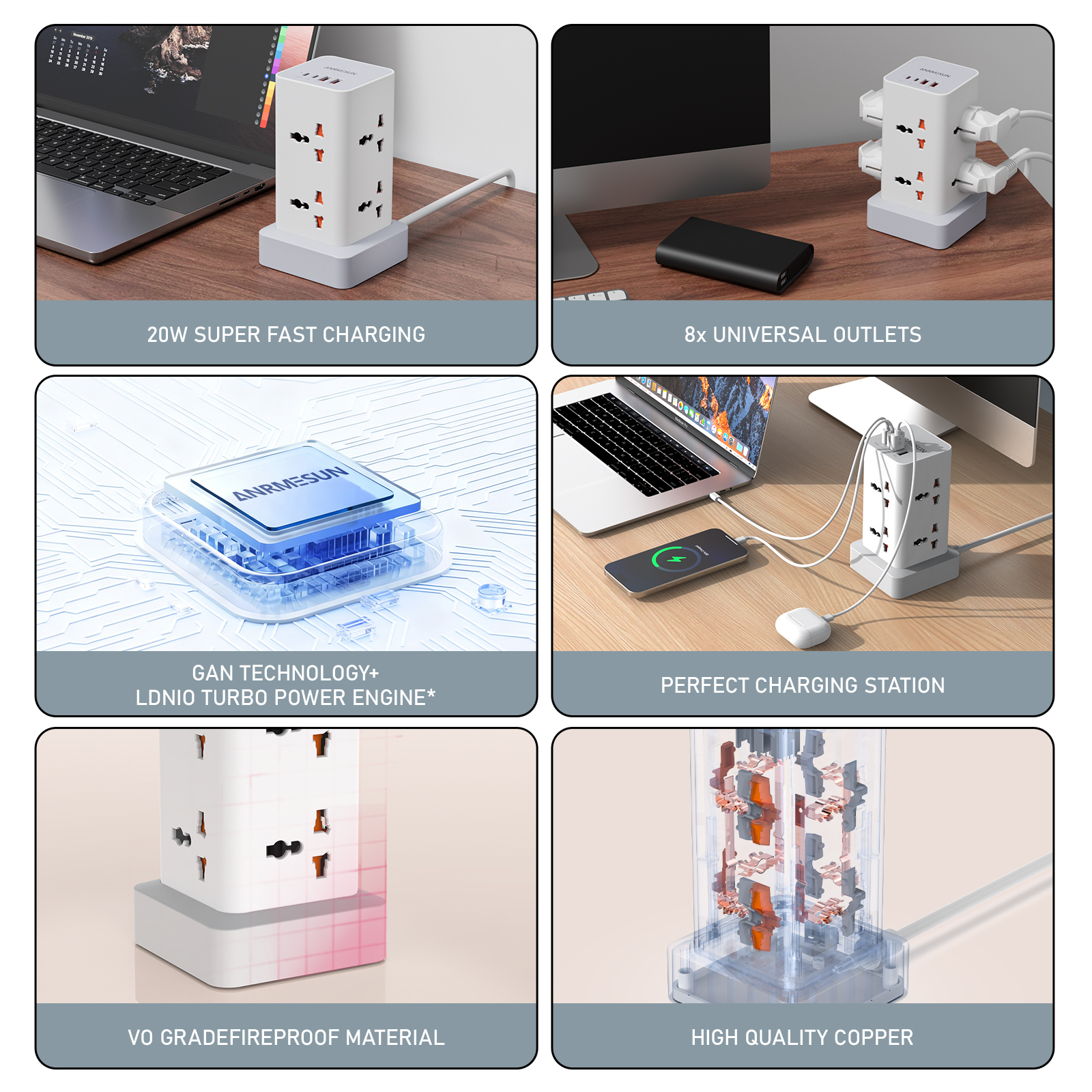 Tower Power Strip Multi Outlet – обзор и цена Cable Lock Combination