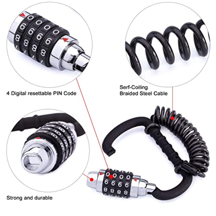 Motorcycle Helmet Cable Lock w – обзор и цена Cable Lock Combination